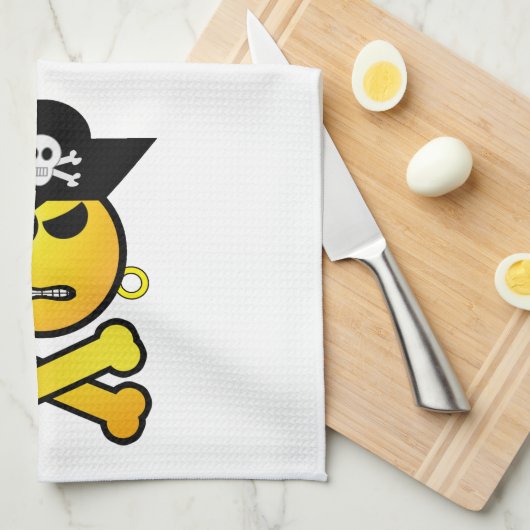 ARRGH - GRR Emoticon Pirate Theedoek (Quarter Fold)