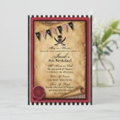 Arrgh! Pirate Birthday Party Invitation Kaart (Staand voorkant)