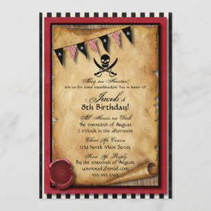 Arrgh! Pirate Birthday Party Invitation Kaart