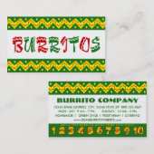 arriba buritto ( trouwe punch card ) klantenkaartje (Voorkant / Achterkant)