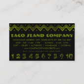 arriba taco stand ( loyalty punch card ) (Achterkant)