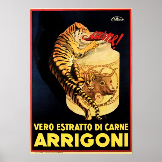 ARRIGONI Real Meat Extract Italy Food Supplement Poster (Voorkant)