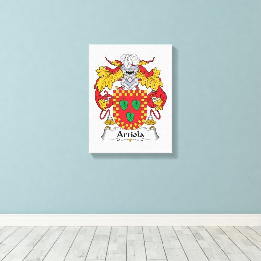 Arriola Family Crest Canvas Afdruk (Insitu (Houten vloer))