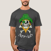 ARRish Funny Irish Pirate Clover Skull St T-shirt (Voorkant)