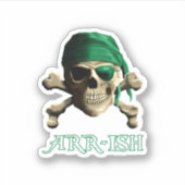 ARRish Funny Irish Pirate Saint Patricks Day Sticker (Voorkant)