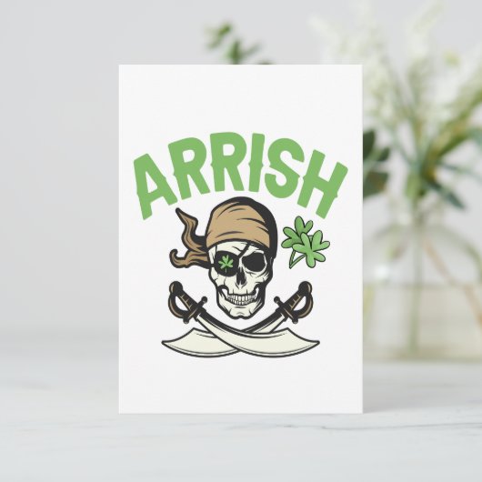 Arrish Irish Pirate Funny St Patrick's Day Gift Bedankkaart (Staand voorkant)