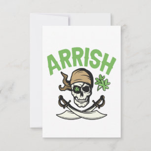 Arrish Irish Pirate Funny St Patrick's Day Gift Bedankkaart