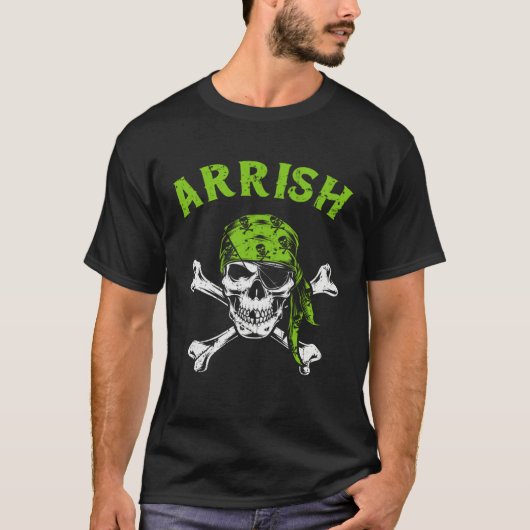 Arrish Irish Pirate  St Patricks Day St Paddys Day T-shirt (Voorkant)