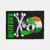 Arrish Irish Rate Skull St Patricks Day Clover Gif Fleece Deken (Voorkant (Horizontaal))