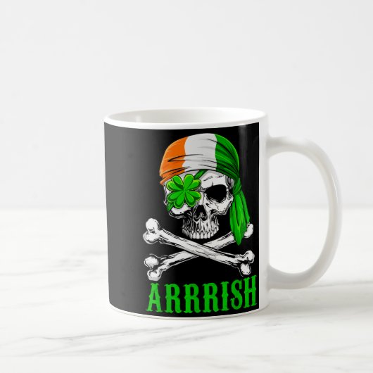 Arrish Irish Rate Skull St Patricks Day Clover Gif Koffiemok (Rechts)