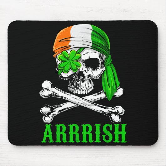 Arrish Irish Rate Skull St Patricks Day Clover Gif Muismat (Voorkant)
