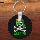 Arrish Irish Rate Skull St Patricks Day Clover Gif Sleutelhanger (Voorkant)