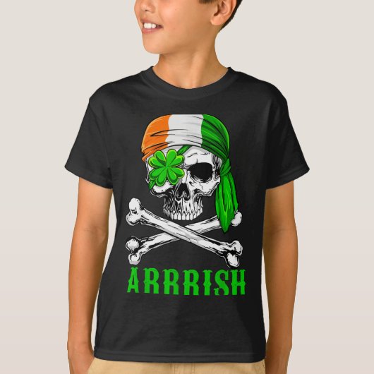 Arrish Irish Rate Skull St Patricks Day Clover Gif T-shirt (Voorkant)