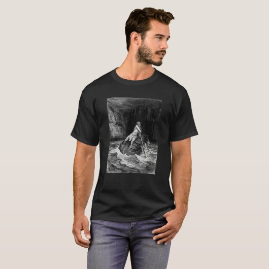 Arrival of Charon by Gustave Dore T-shirt (Voorkant volledig)
