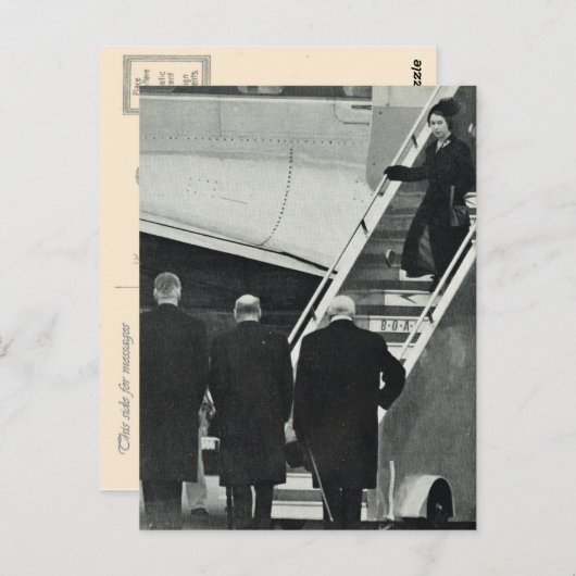 Arrival Queen Elizabeth II als koningin Briefkaart (Voorkant / Achterkant)