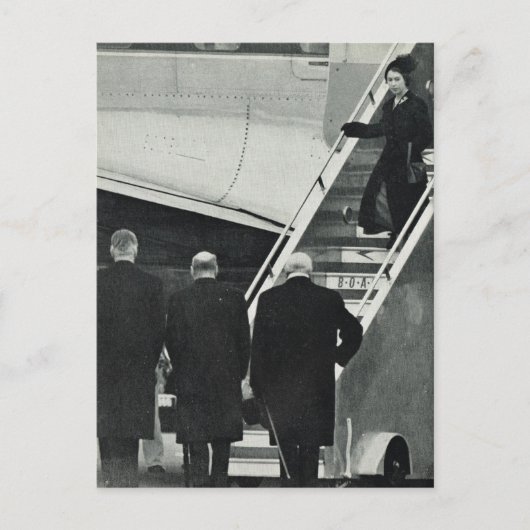 Arrival Queen Elizabeth II als koningin Briefkaart (Voorkant)