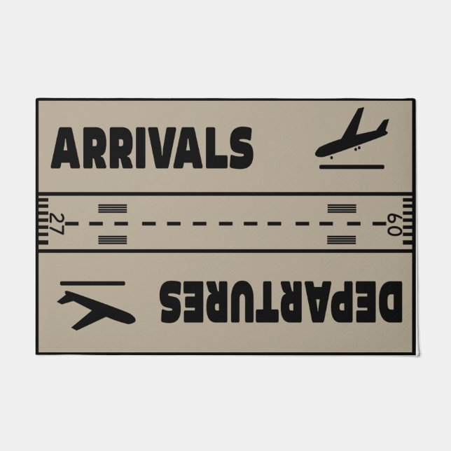 Arrivals & Departures Doormat, Funny Airplane Deurmat (Voorkant)