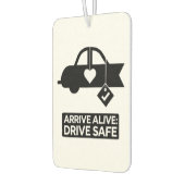 "Arrive Alive: Drive Safe" Veiligheidswaarschuwing Luchtverfrisser (Links)