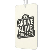 "Arrive Alive: Drive Safe" Veiligheidswaarschuwing Luchtverfrisser (Links)