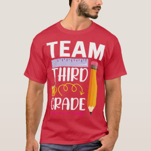 Arrnow regel potlood team derde klas student terug t-shirt
