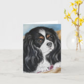 Arrogante de notakaart van Charles Spaniel van de Kaart (Gele Bloem)