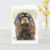 Arrogante Koning Charles Spaniel 9F51D-03 Kaart (Gele Bloem)