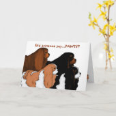 Arrogante Koning Charles Spaniel Art Kaart (Gele Bloem)