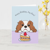 Arrogante Koning Charles Spaniel Birthday Card Kaart (Gele Bloem)
