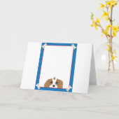 Arrogante Koning Charles Spaniel Frame Kaart (Gele Bloem)