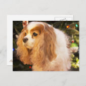 Arrogante Koning Charles Spaniel met Kerstboom Feestdagenkaart (Voorkant / Achterkant)