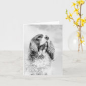 Arrogante Koning Charles Spaniel op leeg notecard Kaart (Gele Bloem)