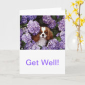 Arrogante Koning Charles Spaniel Red en Wit Kaart (Gele Bloem)