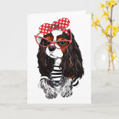 Arrogante Koning Charles Spaniel van Parijs met Kaart (Gele Bloem)