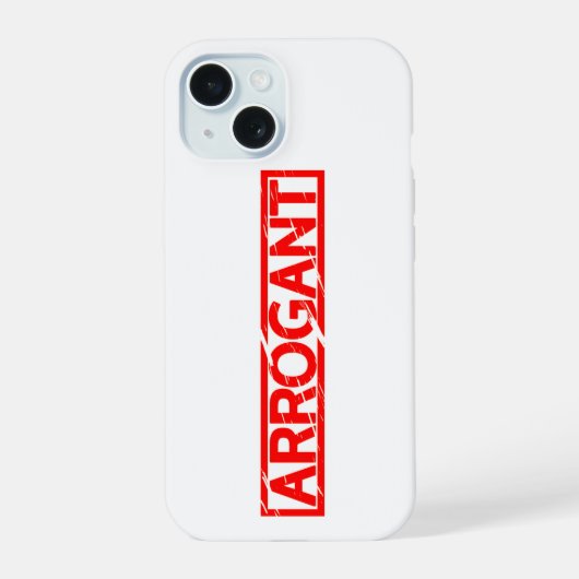Arrogante stempel iPhone 15 case (Achterkant)