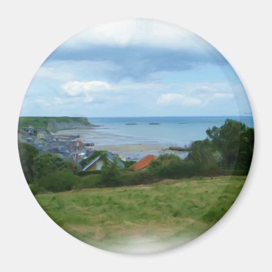 Arromanches-les-Bains olieverfschilderij Magneet (Voorkant)