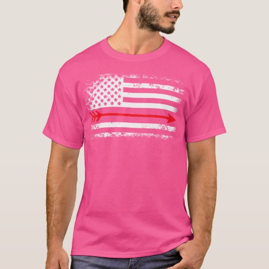 Arrow American Flag Archery Lover Bow Hunting T-shirt (Voorkant)