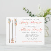 Arrow Baby shower Invitation Kaart (Staand voorkant)