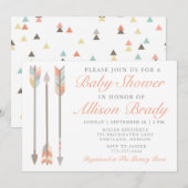 Arrow Baby shower Invitation Kaart (Voorkant / Achterkant)