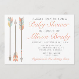 Arrow Baby shower Invitation Kaart