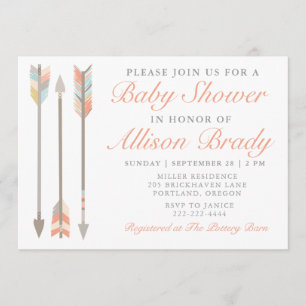 Arrow Baby shower Invitation Kaart