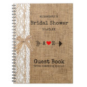 Arrow Burlap Afbeelding Vrijgezellenfeest Guest Bo Notitieboek (Voorkant)