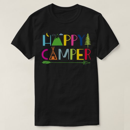 Arrow Camper Happy Summer Camp Camping Gift Mannen T-shirt (Design voorkant)