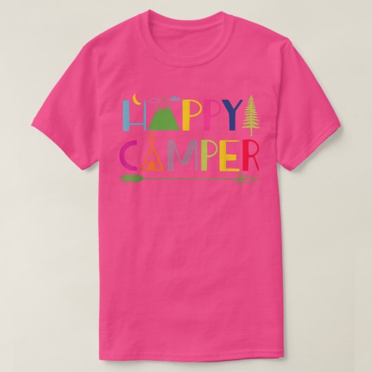 Arrow Camper Happy Summer Camp Camping Gift Mannen T-shirt (Design voorkant)