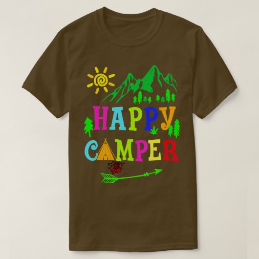 Arrow Camper Happy Summer Camp Camping Mannen T-shirt (Design voorkant)