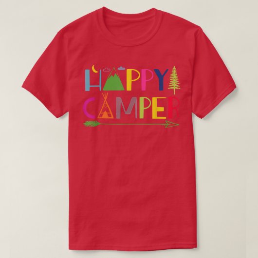 Arrow Camper Happy Summer Camp Camping T-shirt (Design voorkant)