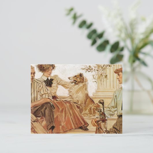 Arrow Collar tegenwerking, 1910 by Leyendecker Briefkaart (Staand voorkant)