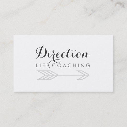 Arrow Cursive Text Creative Life Coaching Visitekaartje (Voorkant)