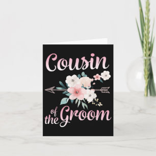 Arrow Flower Happy Cousin van de Groom Bride Husba Kaart