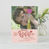 Arrow-fotouitnodiging van Love Kaart (Staand voorkant)