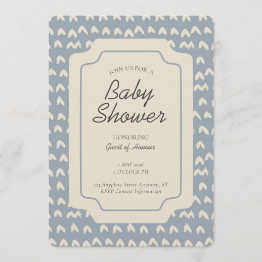 Arrow Head Geometric Gender Neutral Blue Beige Kaart (Voorkant)